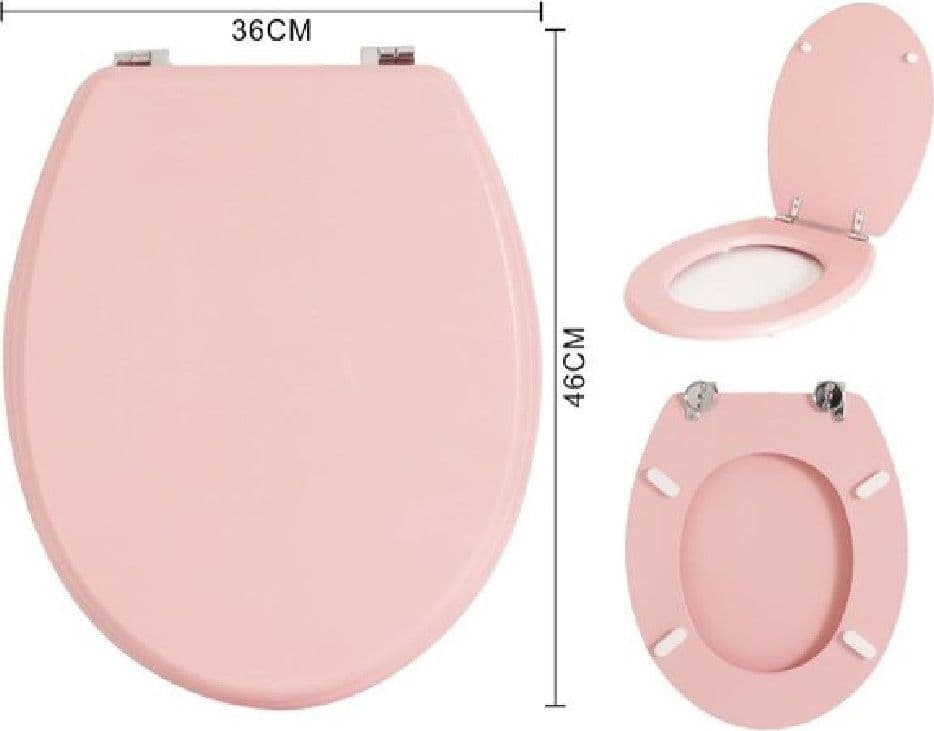 COPRIWATER UNIVERSALE IN MDF STAMPATO ROSA CON CERNIERE REGOLABILI 46X36CM 55887 - 2