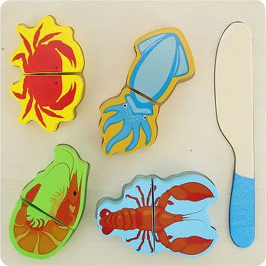PUZZLE 3D BLOCCHI LEGNO EDUCATIVO COLORATO GIOCO BAMBINI VERDURE FRUTTI MARE - 4
