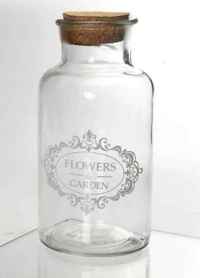 SET 6 BOTTIGLIE BOTTIGLIETTA VETRO TAPPO SUGHERO BOMBONIERA FLOWERS 250ML 742262 - 3