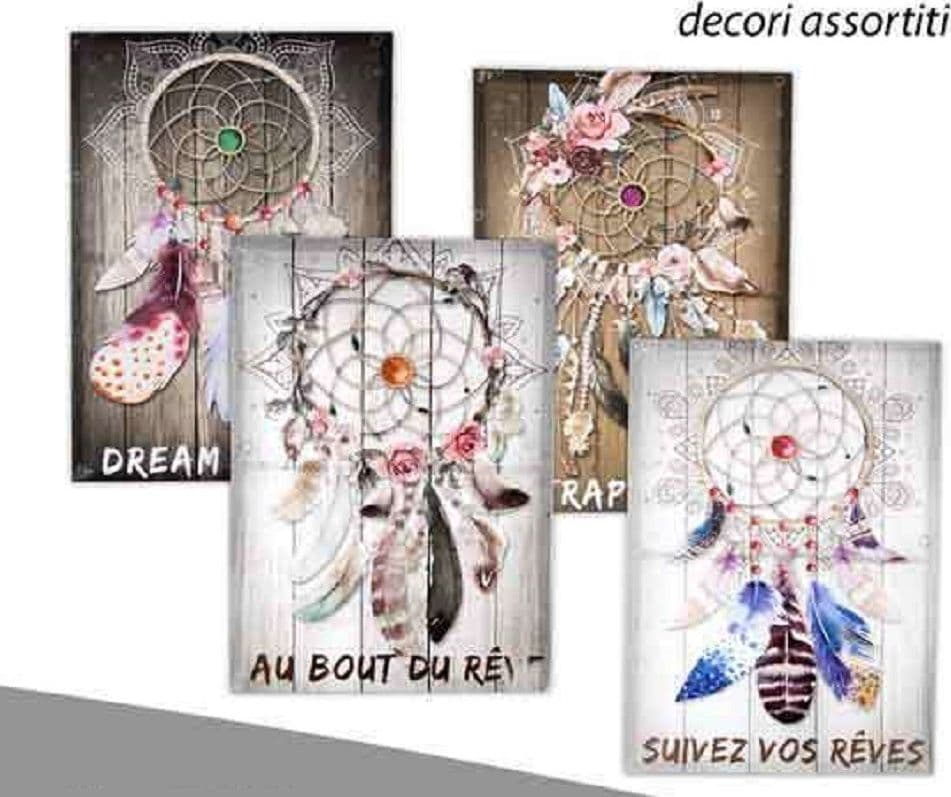 QUADRO DECORATIVO TELA SU LEGNO DECORO INDIAN 50X70X1,8CM DECORI ASSORTITI 743474 - 3