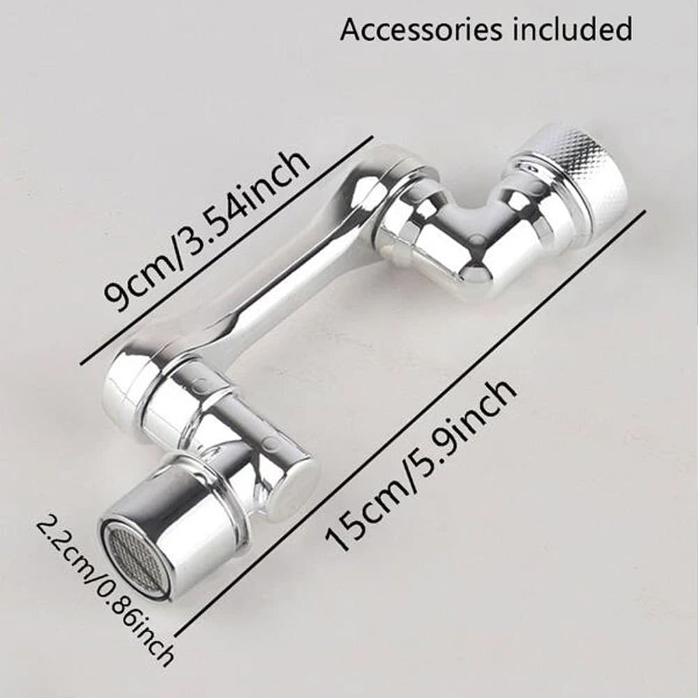 RUBINETTO GIREVOLE 1080° PROLUNGA ROMPIGETTO SNODABILE ACQUA CUCINA BAGNO - 6