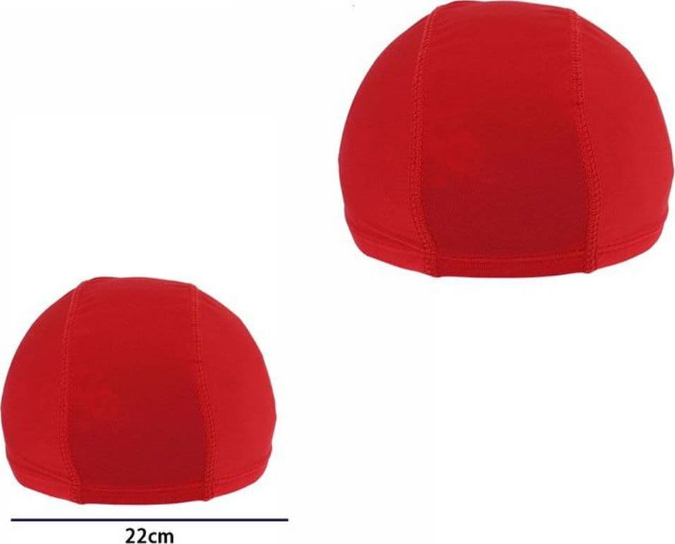 3 PZ CUFFIA PISCINA MARE NUOTO PRESSATA MONOCOLORE ROSSA CON FASCIA ELASTICA 2CM - 2