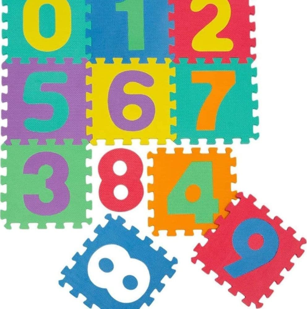 TAPPETO MORBIDO TAPPETINO PUZZLE CON NUMERI MORBIDO MATTONELLE 29.5X29.5CM - 4