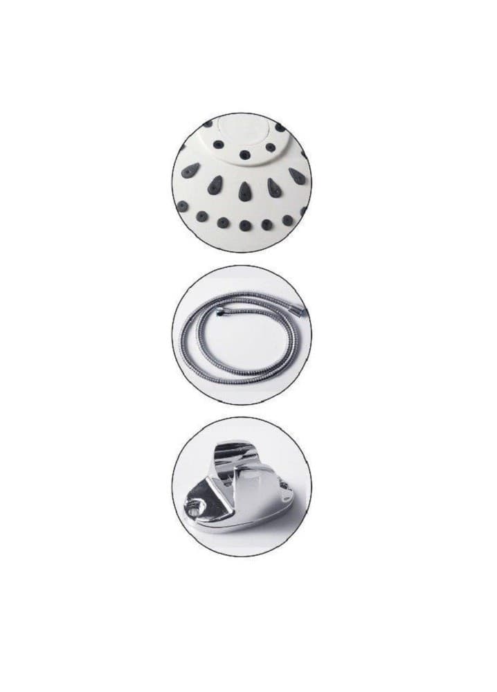SET SOFFIONE DOCCIA DOCCETTA MULTIGETTO BAGNO STAFFA TUBO FLESSIBILE 1,5MT 98080 - 2