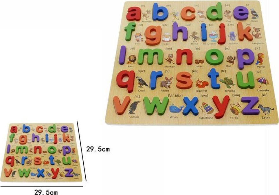 PUZZLE ALFABETO 3D GIOCATTOLO EDUCATIVO BAMBINI PUZZLE LETTERE LEGNO MINUSCOLE - 3