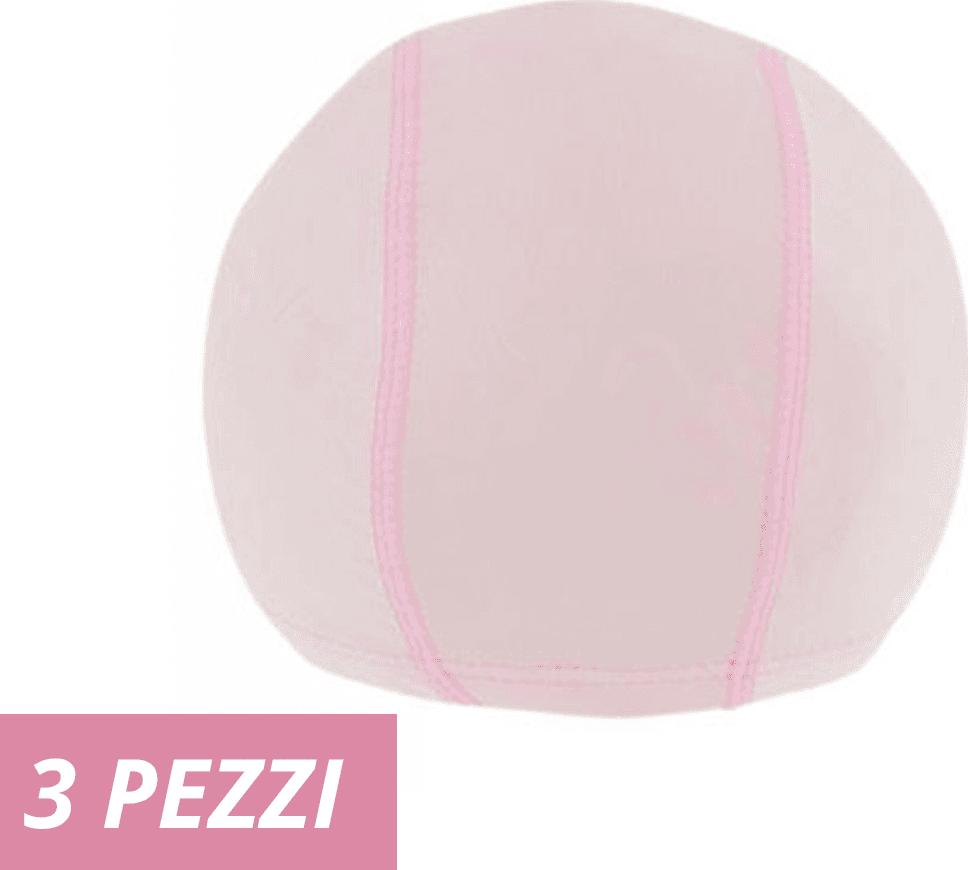 3 PZ CUFFIA PISCINA MARE NUOTO PRESSATA MONOCOLORE ROSA CON FASCIA ELASTICA 2 CM