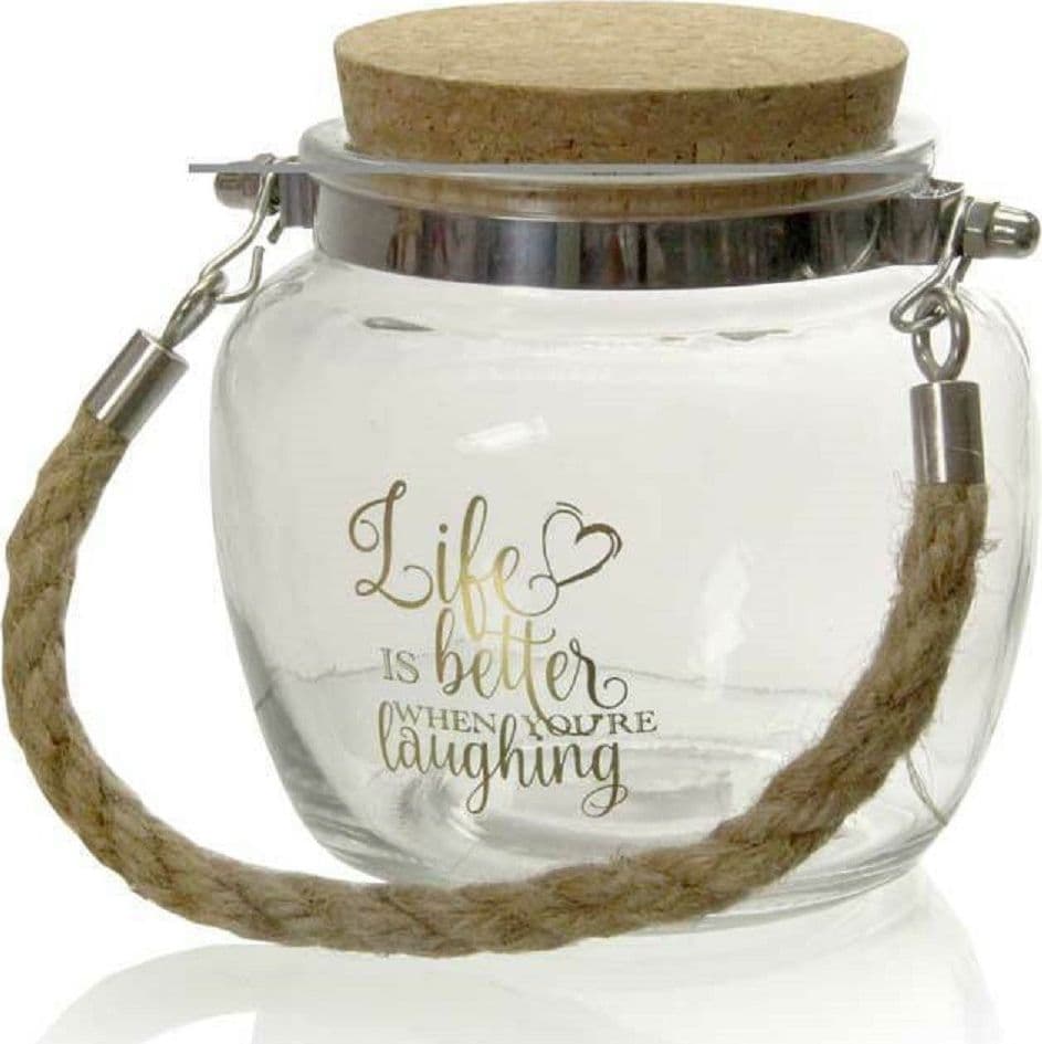 Barattolo Vetro Maniglia Corda Tappo Sughero 650 Ml Decorato 11,4x11,4 Cm 758287 Casa e cucina/Organizzazione interni/Contenitori e barattoli da cucina/Vasetti e barattoli per conserve/Barattoli Trade Shop italia - Napoli, Commerciovirtuoso.it