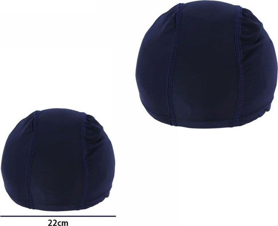 3 PZ CUFFIA PISCINA MARE NUOTO PRESSATA MONOCOLORE BLU CON FASCIA ELASTICA 2 CM - 2