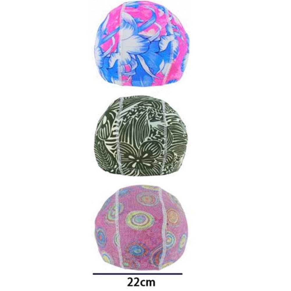 3 PZ CUFFIA PISCINA MARE NUOTO STAMPATA VARIE FANTASIE CON FASCIA ELASTICA 2CM - 3