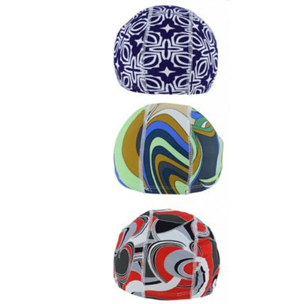 3 PZ CUFFIA PISCINA MARE NUOTO STAMPATA VARIE FANTASIE CON FASCIA ELASTICA 2CM - 6