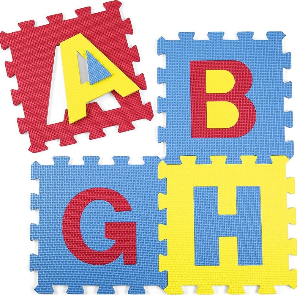 TAPPETO MORBIDO TAPPETINO PUZZLE CON LETTERE MORBIDO MATTONELLE 29.5X29.5CM - 5