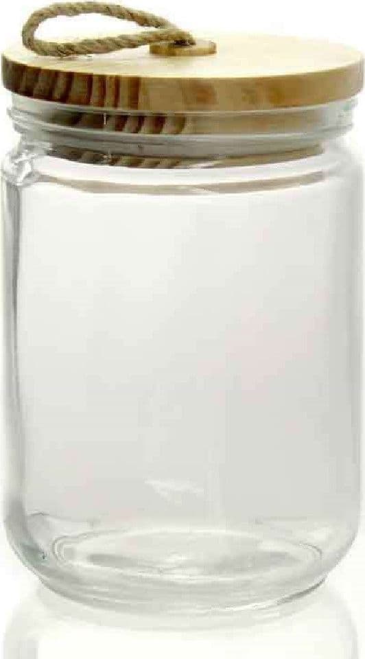 BARATTOLO CONTENITORE IN VETRO CON TAPPO IN LEGNO CLASSICO 11X21CM 1500ML 731044 - 2