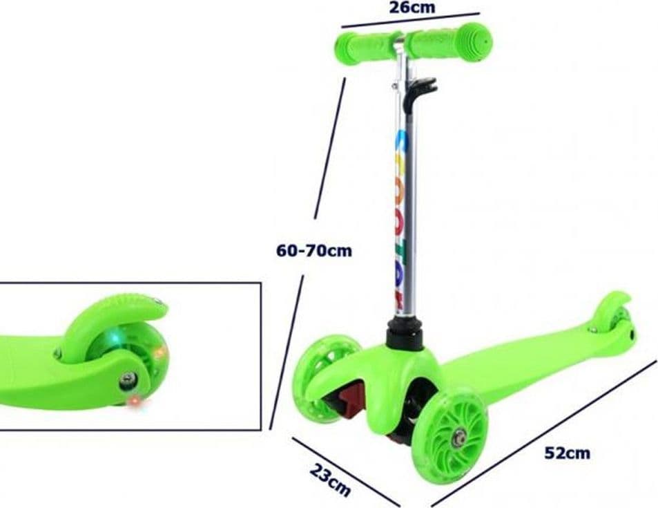 MONOPATTINO 3 RUOTE PER BAMBINO/BAMBINA ALTEZZA REGOLABILE CON LUCI LED E FRENO - 6