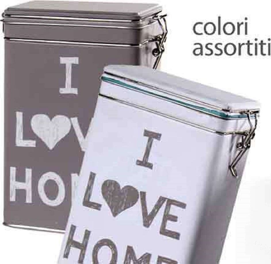 CONTENITORE SCATOLA IN LATTA RETTANGOLARE MULTIUSO I LOVE HOME 19X12X8CM 710469 - 3