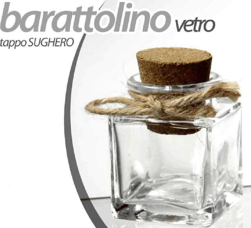 SET 48 PZ BARATTOLO BARATTOLINO TAPPO SUGHERO BOMBONIERA IN VETRO 4X5CM 715778 - 3