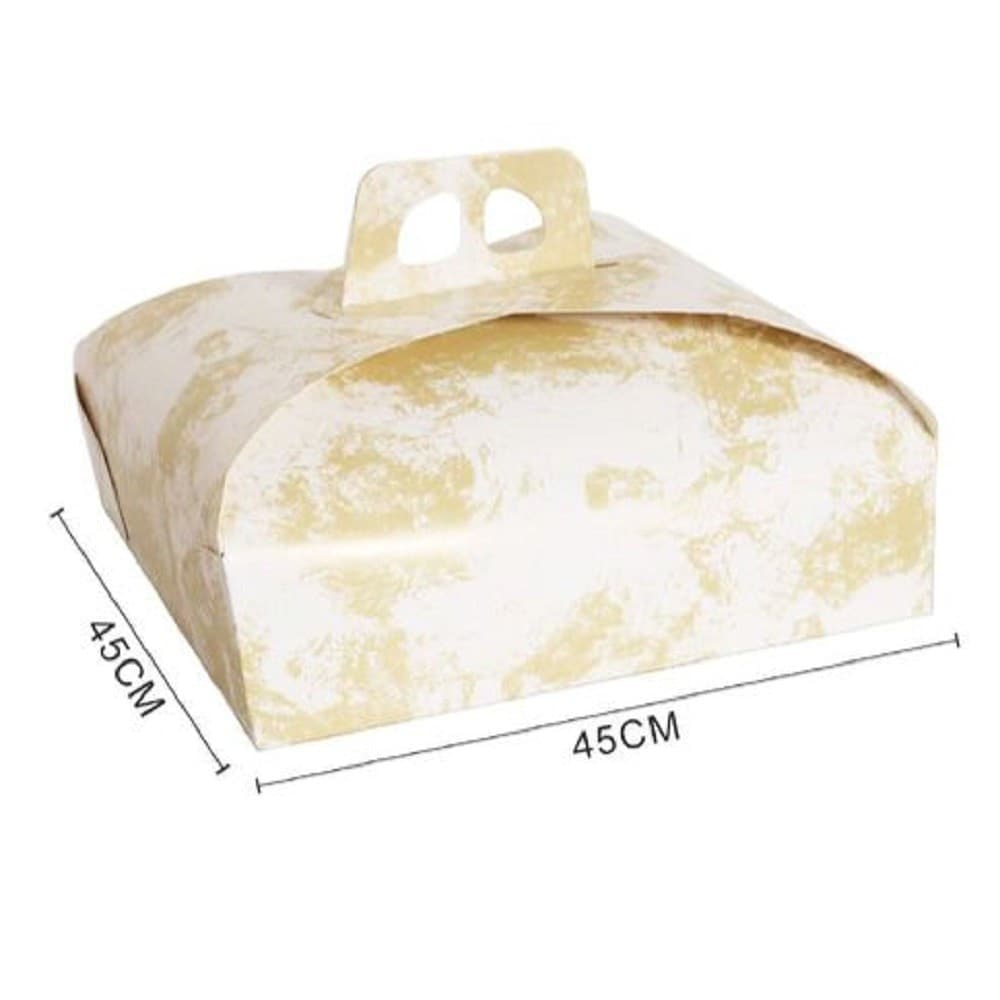 SET 3 PZ SCATOLA PORTA TORTA 45X45CM PER ALIMENTI DOLCI PASTE PASTICCERIA 58005 - 3