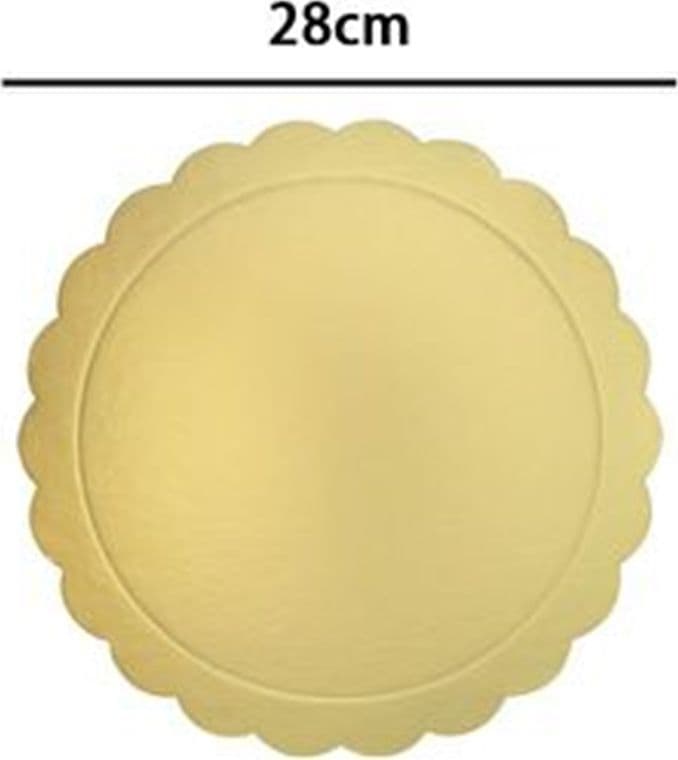 SET 2 PZ BASE PER TORTA ROTONDA PIATTO SOTTOTORTA DORATO 28CM CON BORDINO 31163 - 2