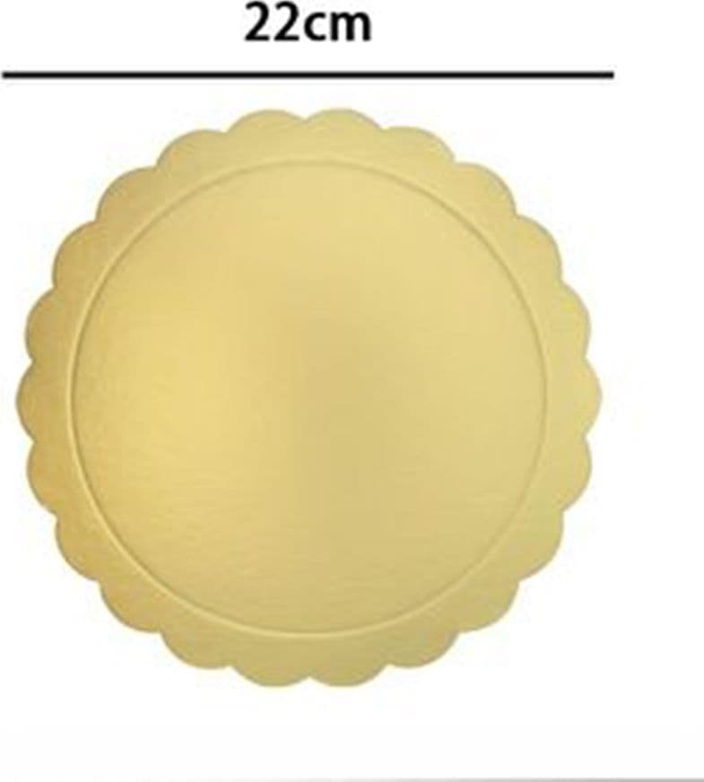 SET 3 PZ BASE PER TORTA ROTONDA PIATTO SOTTOTORTA DORATO 22 CM CON BORDINO 31160 - 2
