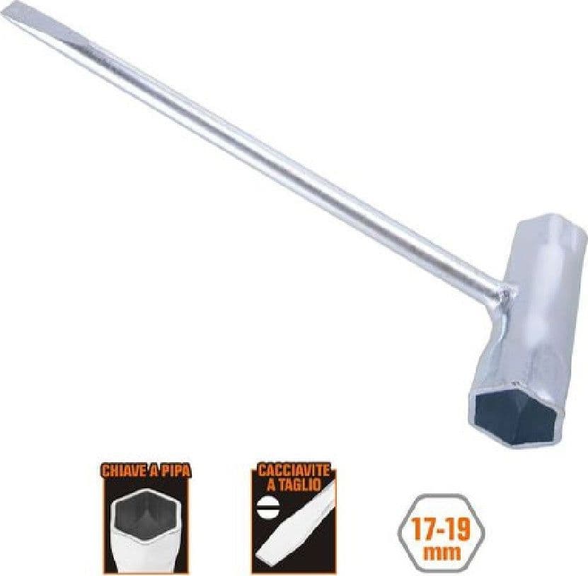 CHIAVE COMBINATA PER CANDELE A PIPA 17-19 MM CACCIAVITE A TAGLIO MOTOSEGHE 57259 - 2