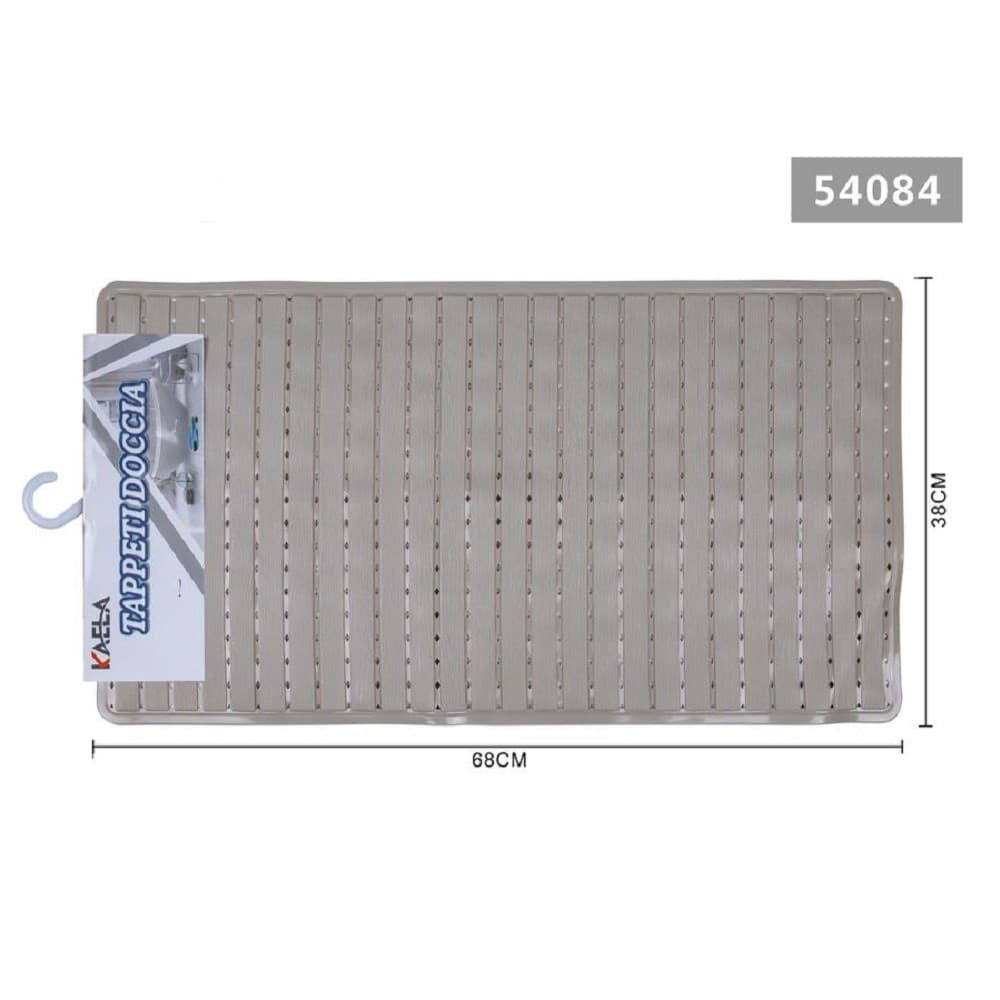 TAPPETO DOCCIA VASCA BAGNO ANTISCIVOLO 38X68 CM RETTANGOLARE A RIGHI BEIGE 54084 - 2