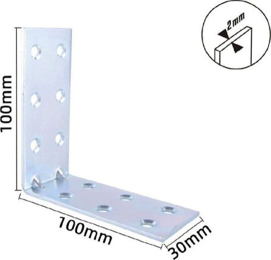 SET 4 LASTRINE LASTRINA AD ANGOLO ANGOLARE 100X100X30X2MM CON VITI MOBILI 57126 - 2