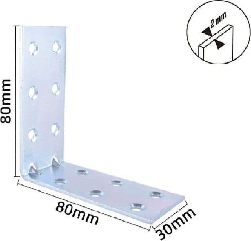 SET 4PZ LASTRINE LASTRINA AD ANGOLO ANGOLARE 80X80X30X2 MM CON VITI MOBILI 57125 - 2