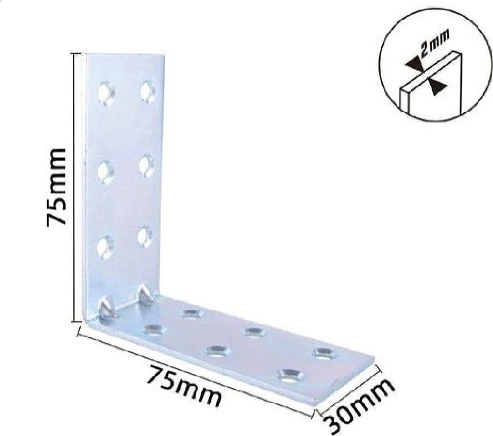 SET 4 PZ LASTRINE LASTRINA AD ANGOLO ANGOLARE 75X75X30X2MM CON VITI MOBILI 57124 - 2