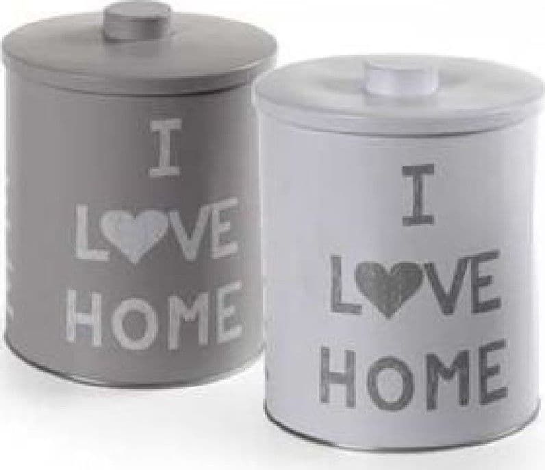BARATTOLO CONTENITORE IN LATTA CUCINA TONDA ASSORTITI I LOVE HOME 14X18CM 710506 - 4