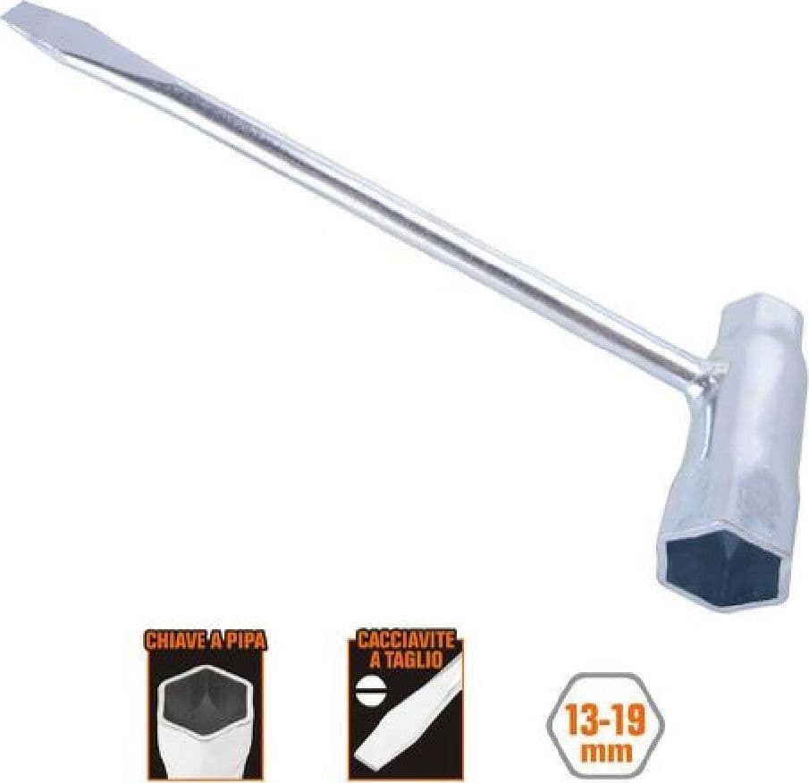 CHIAVE COMBINATA PER CANDELE A PIPA 13-19 MM CACCIAVITE A TAGLIO MOTOSEGHE 57257 - 2