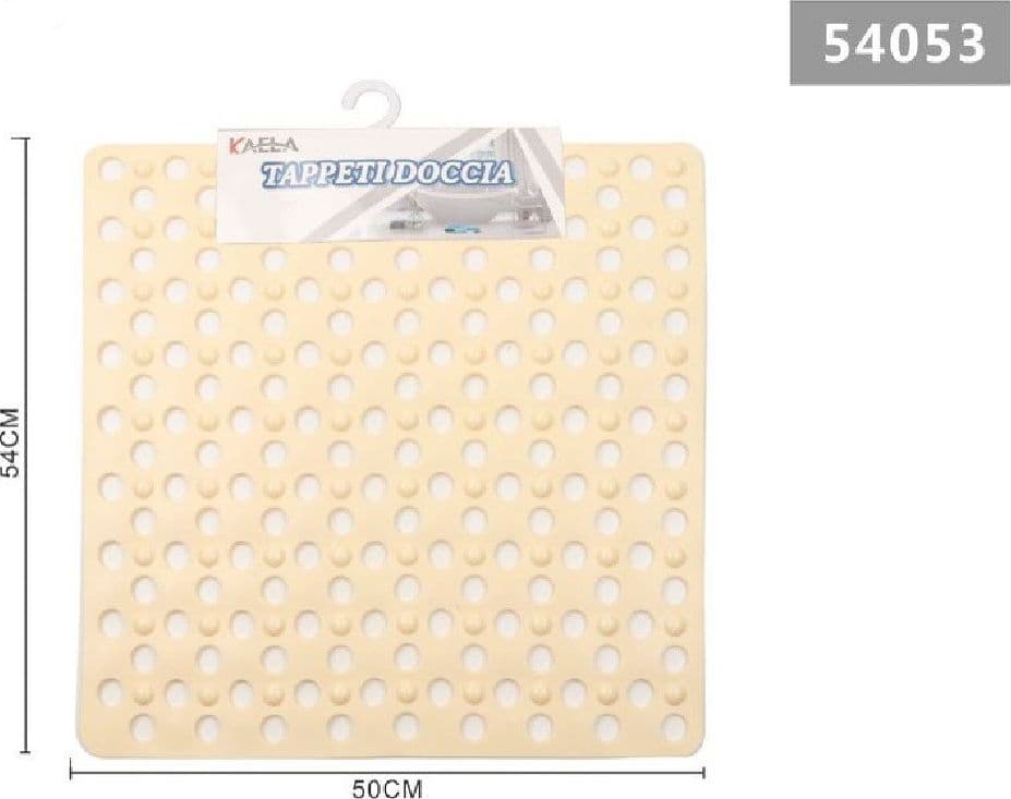 TAPPETO TAPPETINO DOCCIA ANTISCIVOLO QUADRATO 50X54CM VASCA DA BAGNO 54053 BEIGE