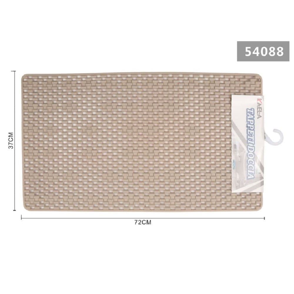 TAPPETO PER DOCCIA TAPPETINO VASCA DA BAGNO RETTANGOLARE 37 X 72 CM BEIGE 54088 - 2