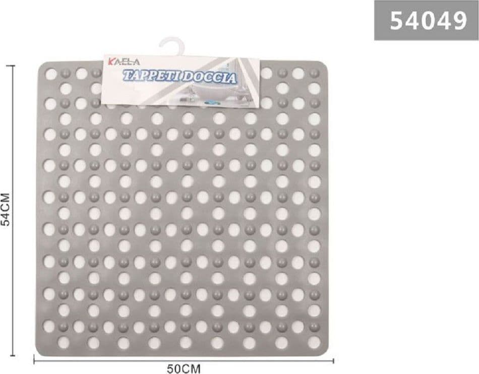 TAPPETO TAPPETINO DOCCIA ANTISCIVOLO QUADRATO 50X54CM VASCA BAGNO 54049 GRIGIO - 2