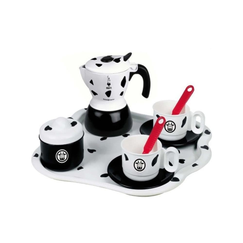 SET CAFFÈ BIALETTI CON VASSOIO TAZZINE CAFFETTIERA PIATTINI ZUCCHERIERA BIMBI 3+ - 2