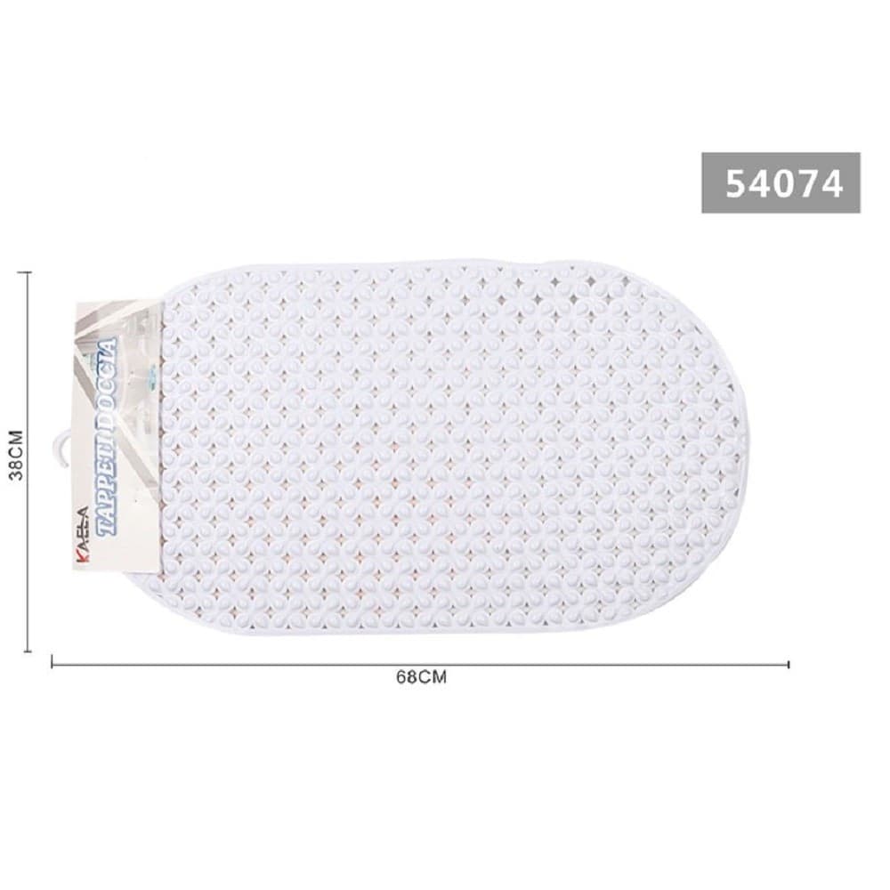 TAPPETO PER DOCCIA ANTISCIVOLO 68X38CM TAPPETINO VASCA DA BAGNO BIANCO 54074 - 2