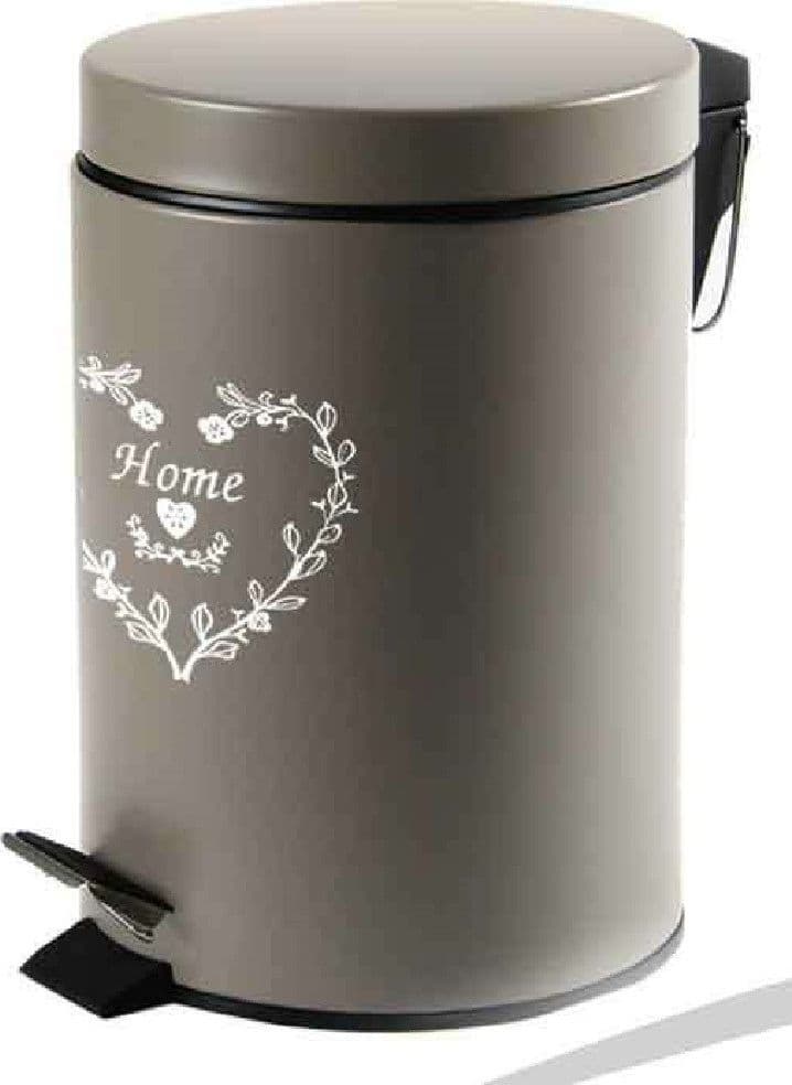 PATTUMIERA PORTASPAZZATURA 25X38CM 12LT DELUXE CUORE HOME MODERNO TORTORA 664489 - 2