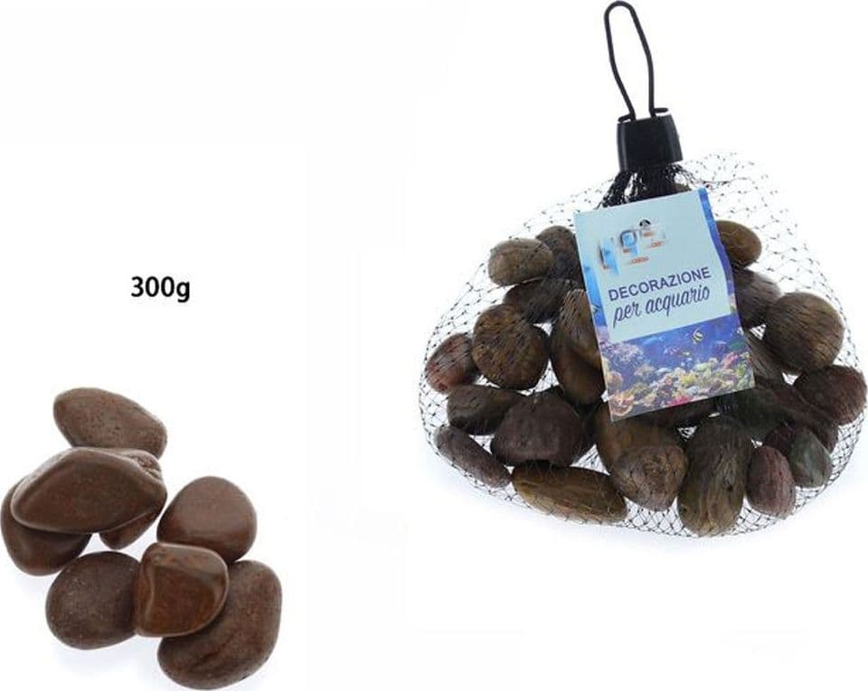 3PZ PIETRE DECORATIVE ACQUARIO GLITTER ROSSI DECORAZIONE SASSI PIANTE VASI 300GR - 3