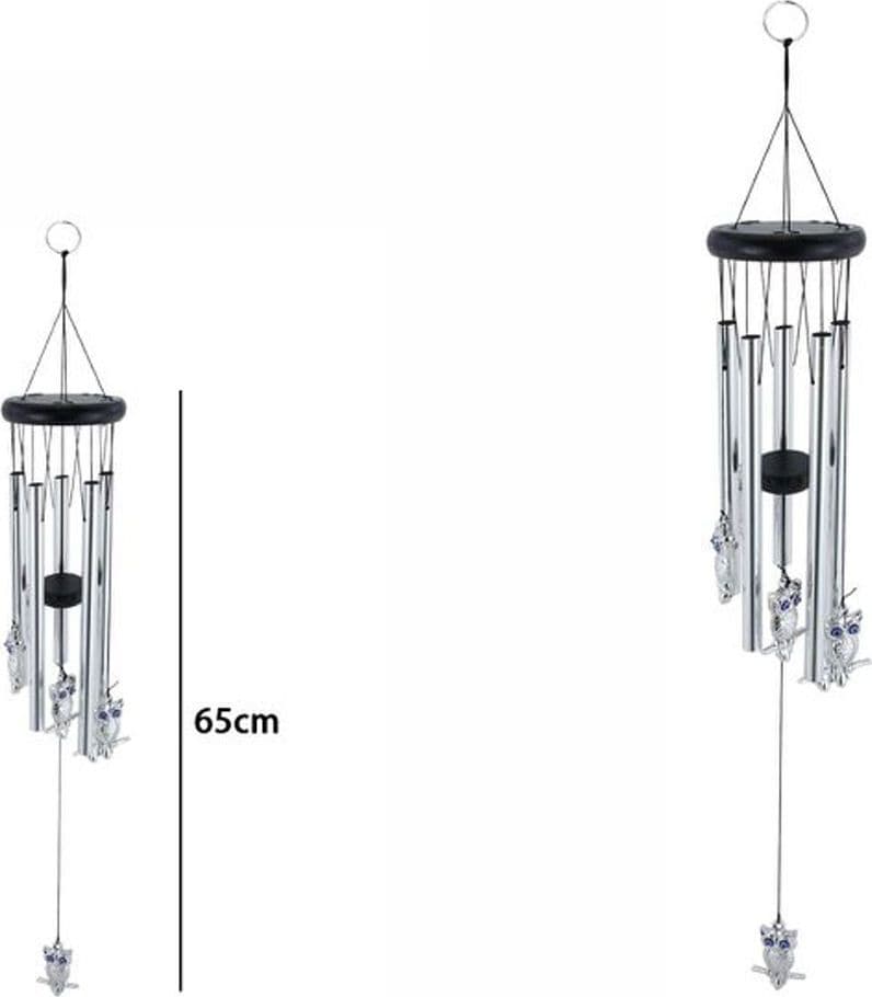 ACCHIAPPASOGNI DECORAZIONE CHAKRA GUFI CAMPANELLI VENTO EOLICI IN ARGENTO 65 CM - 2