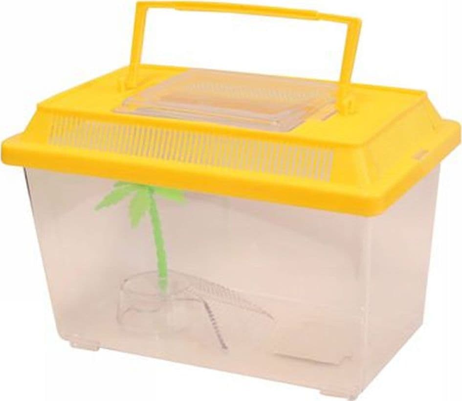 ACQUARIO VASCHETTA PESCI TARTARUGHE COPERCHIO MANIGLIA PRESA ARIA 21x13.5x14 CM - 3