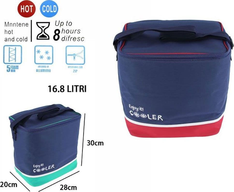 BORSA TERMICA 33.6 LITRI FRIGO BORSETTA SPIAGGIA MARE ESCURSIONE PIC NIC 8 ORE - 2