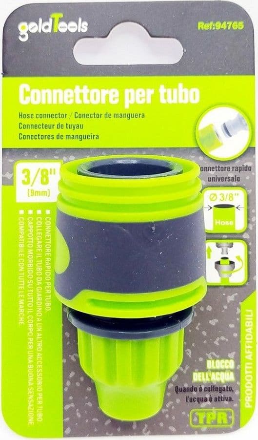 CONNETTORE RACCORDO CON INNESTO RAPIDO PER TUBO DA 3/8" 9MM IN PLASTICA 94765 - 3