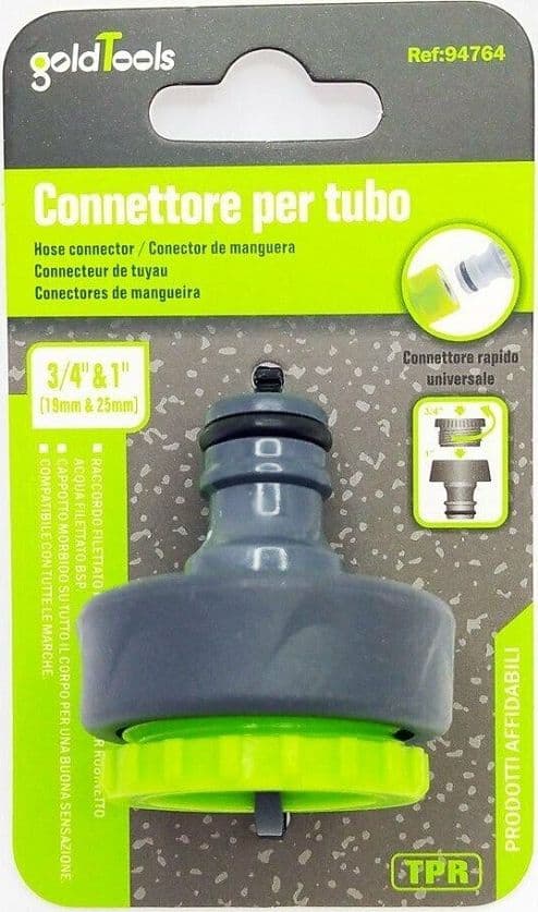 CONNETTORE RAPIDO UNIVERSALE FILETTO FEMMINA DA 3/4" A 1" PER TUBO GIARDINO 94764 - 3