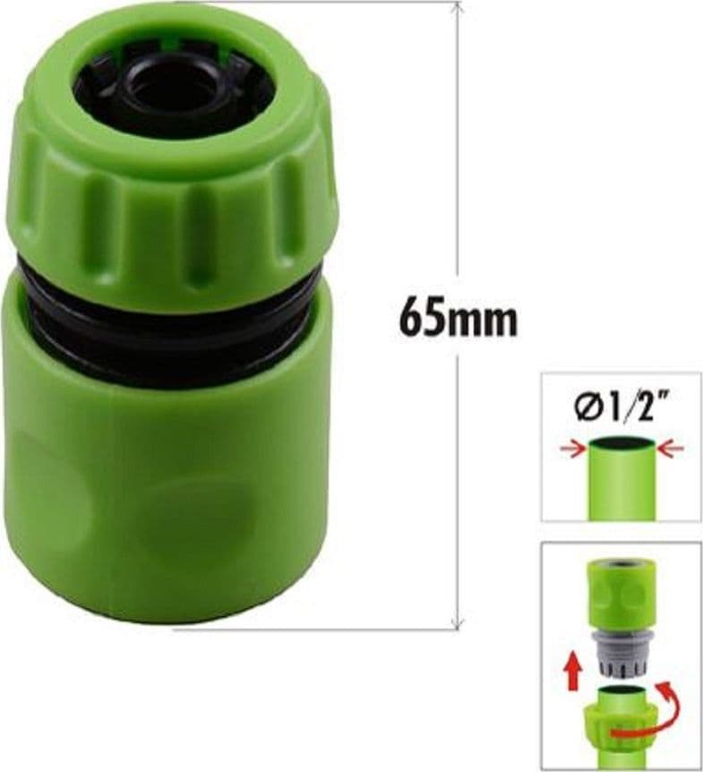 CONNETTORE CON INNESTO RAPIDO CON ACQUASTOP PER TUBO DA 1/2″ 1.25CM 65MM 90022 - 2