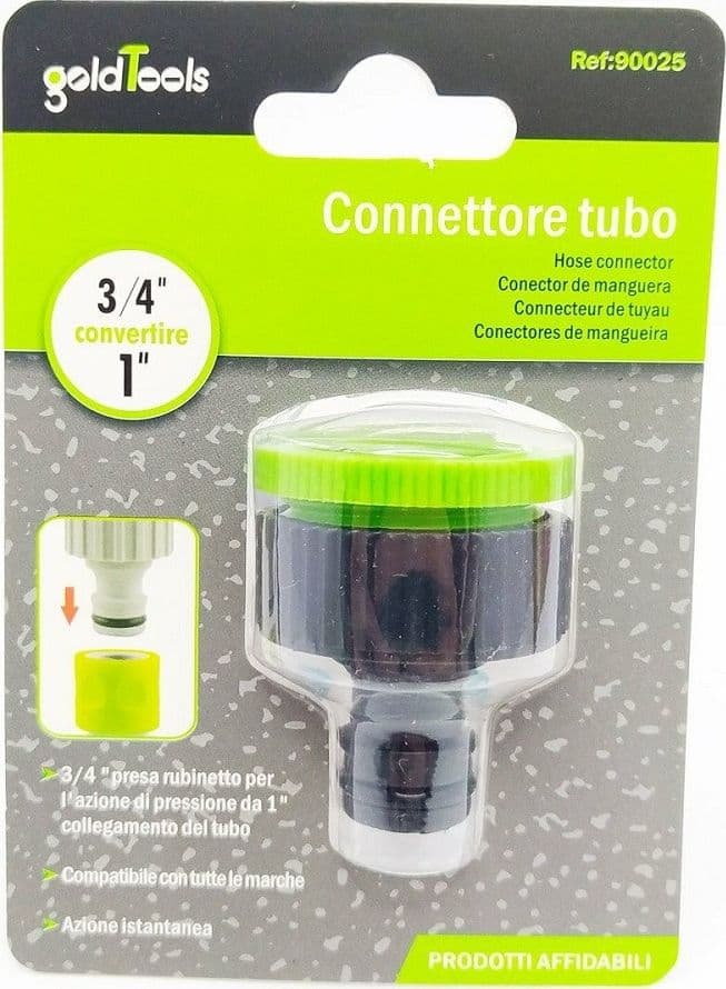 CONNETTORE RAPIDO CON FILETTO FEMMINA DA 3/4″ A 1″ PER TUBO RUBINETTO 50MM 90025 - 3