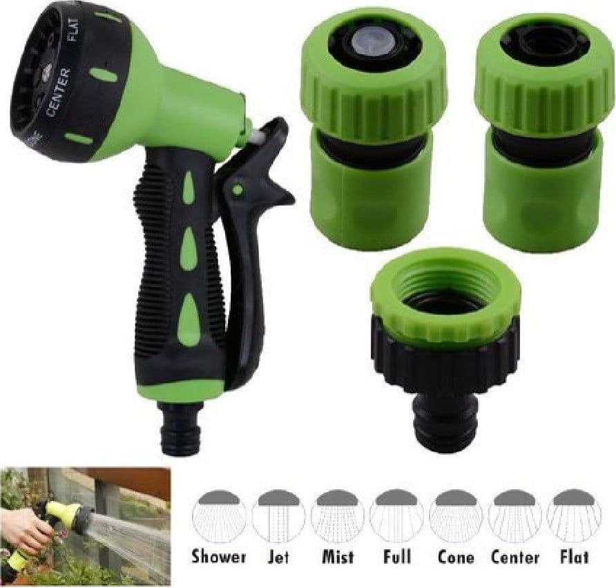 SET 4 PZ GIARDINO LANCIA A PISTOLA SPRUZZO A 7 GETTI CON RACCORDI DA 1/2″ 90018 - 2