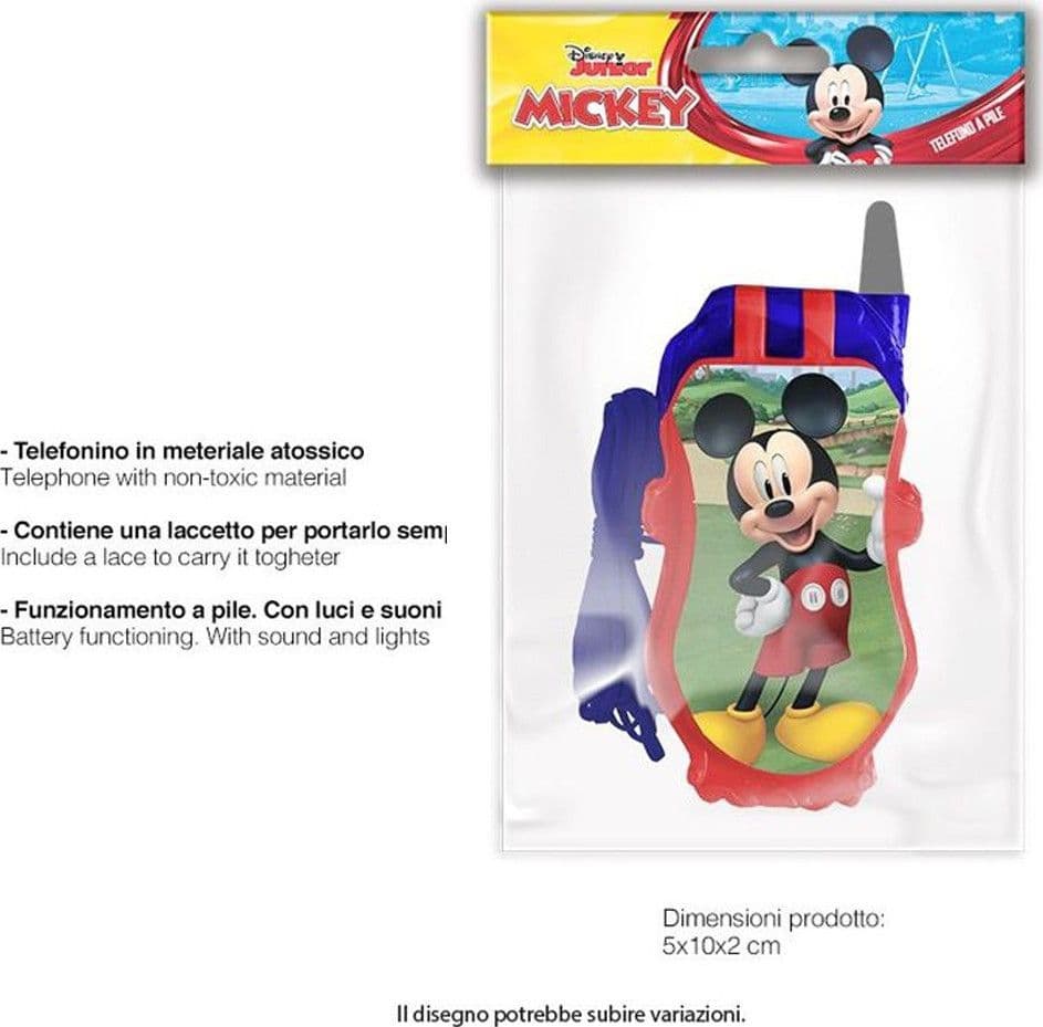 TELEFONO A PILE TOPOLINO MICHEY MOUSE GIOCO GIOCATTOLO BAMBINI CON LUCI E SUONI - 3