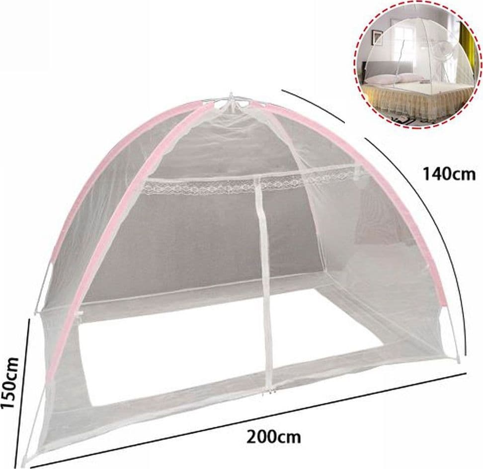 ZANZARIERA LETTO PIEGHEVOLE TRASPIRANTE FACILE DA INSTALLARE ZANZARE 150X200 CM - 3
