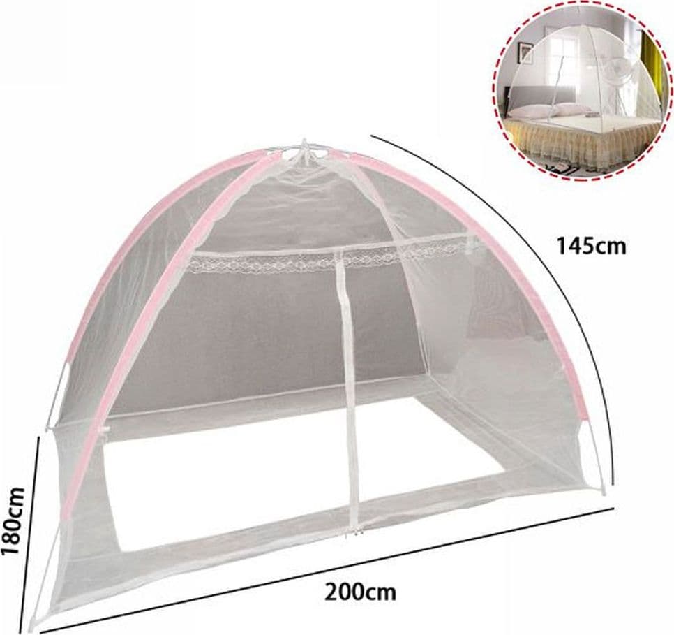 ZANZARIERA LETTO PIEGHEVOLE TRASPIRANTE FACILE DA INSTALLARE ZANZARE 180X200 CM - 3