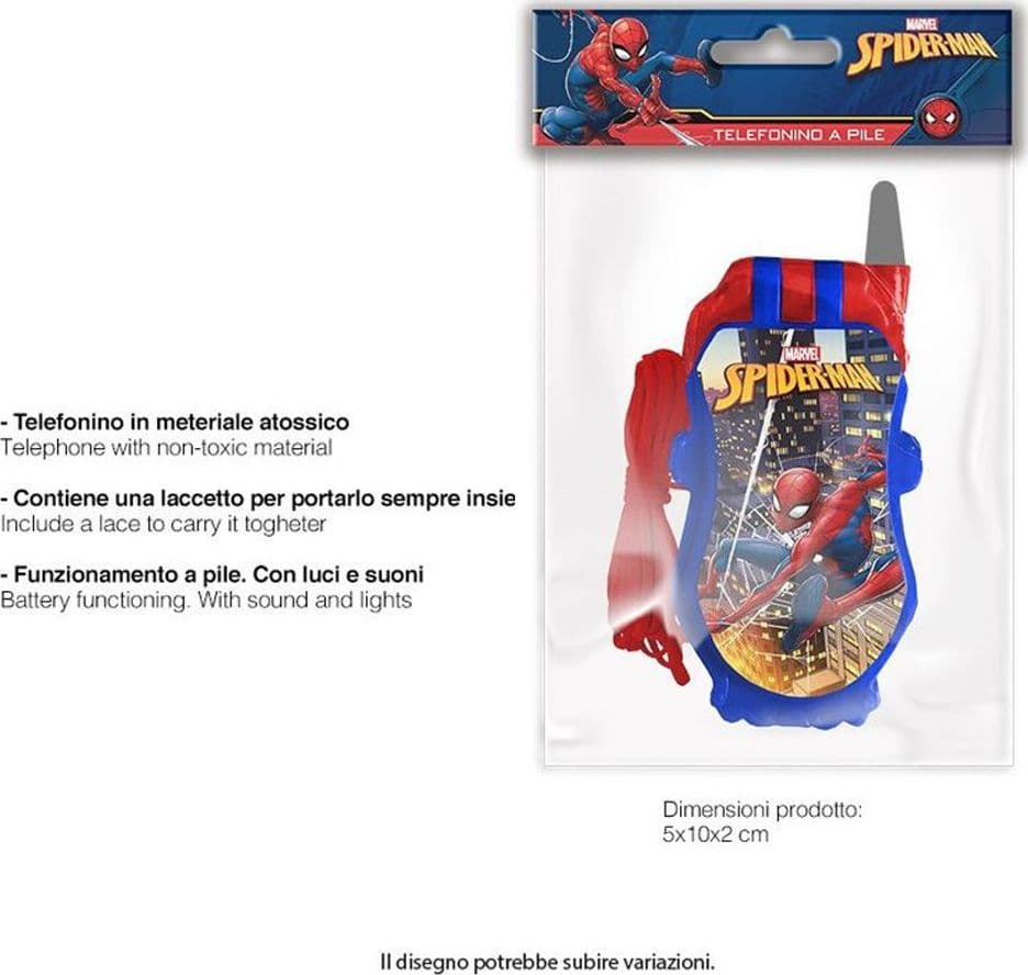 TELEFONO A PILE SPIDER MAN UOMO RAGNO GIOCO GIOCATTOLO BAMBINI CON LUCI E SUONI - 2