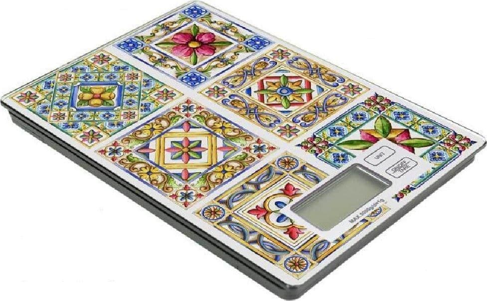 BILANCIA PORTATILE DA CUCINA DIGITALE MAX. 5KG 22X15X1,5CM DECORO MOSAICO 828508 - 2