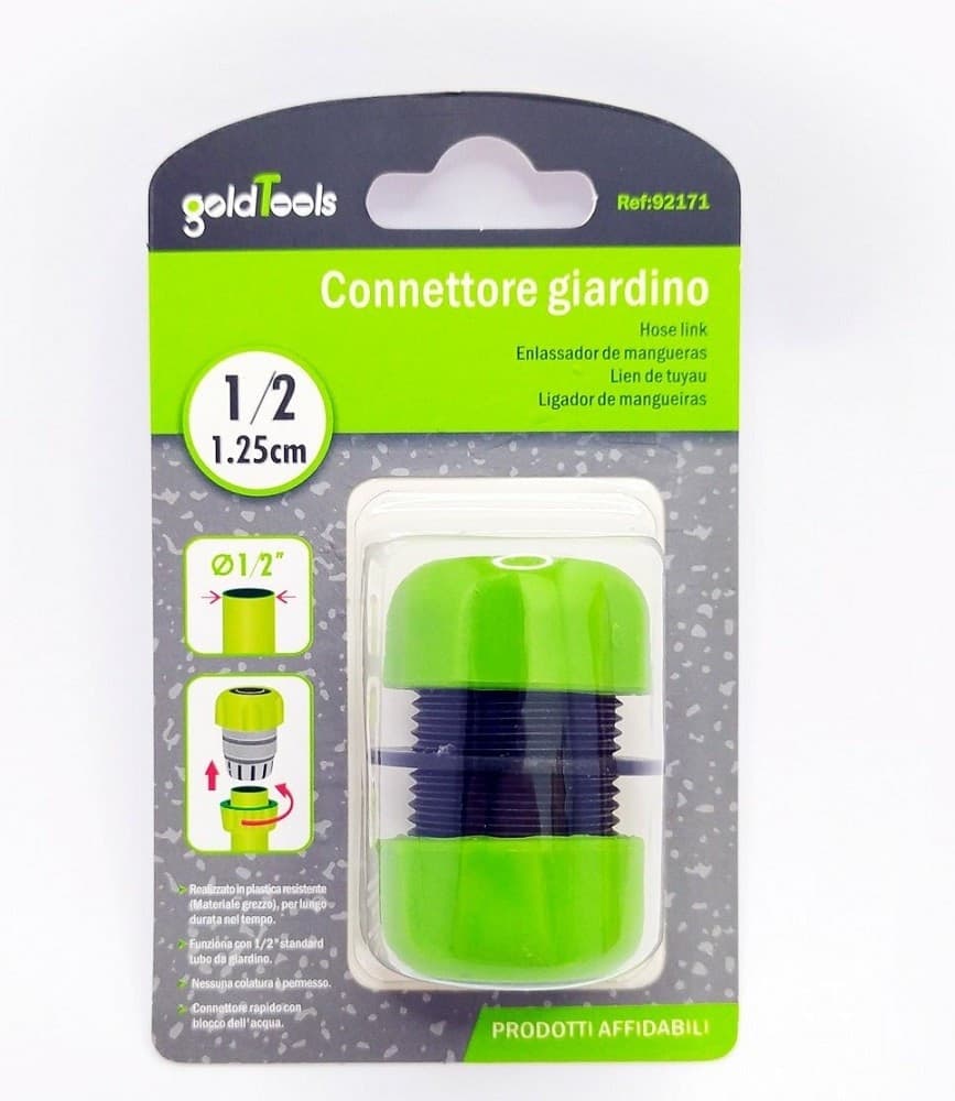 CONNETTORE GIUNZIONE TUBI DA 1/2″ INNESTO RIPARATORE IN PLASTICA GIARDINO 92171 - 3